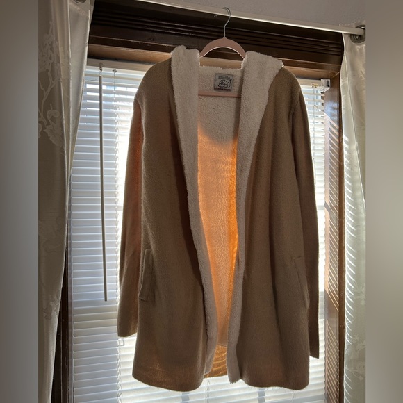 Womens Snails Cinnamon cozy fleece lined cardigan MEDIUM - Picture 1 of 4